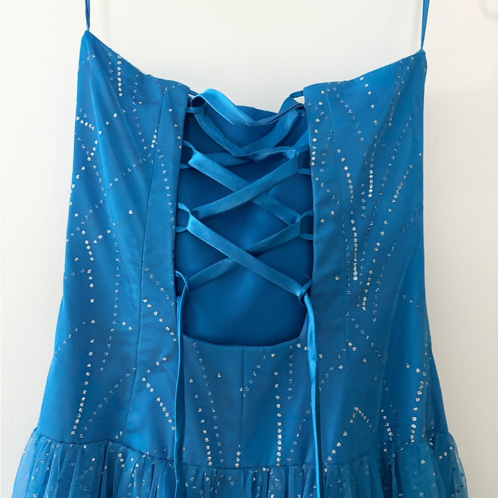 Reign Blue Ruched Sweetheart Sundress - Picture 7 of 7